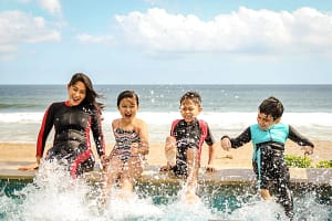 Costa Rica with Kids on the beach.